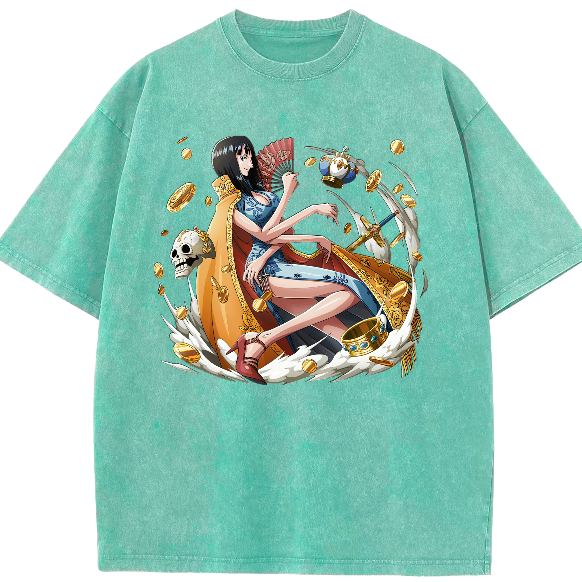 ワンピース ニコ・ロビン ONE PIECE Nico Robin 綿100% ヴィンテージ風 半袖Tシャツ（フロントプリント）